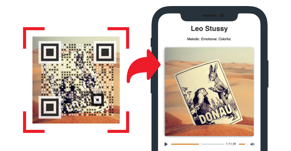 Mp3 QR Code verlinkt zu DJ Mix